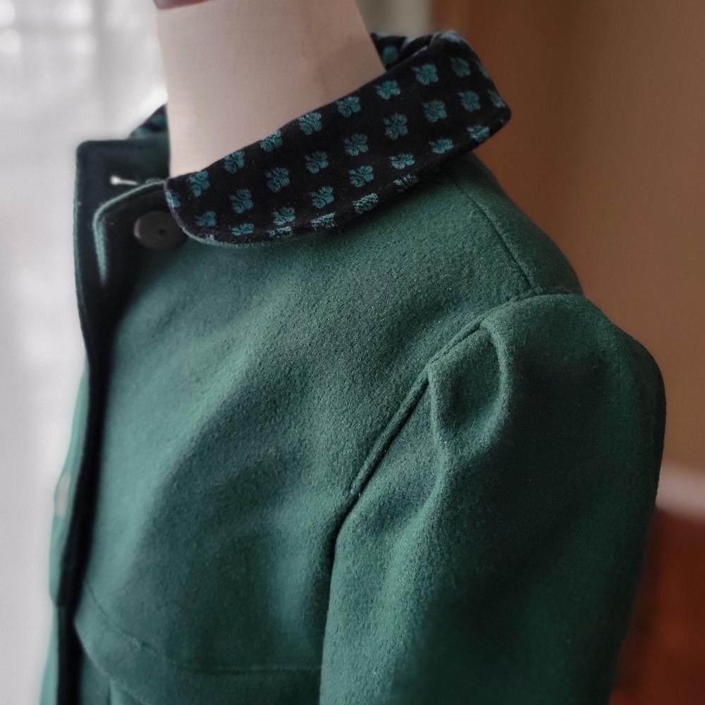 Vintage Rothschild Green Wool Blend Girls Coat Size 6X Fit & Flare - Picture 7 of 15